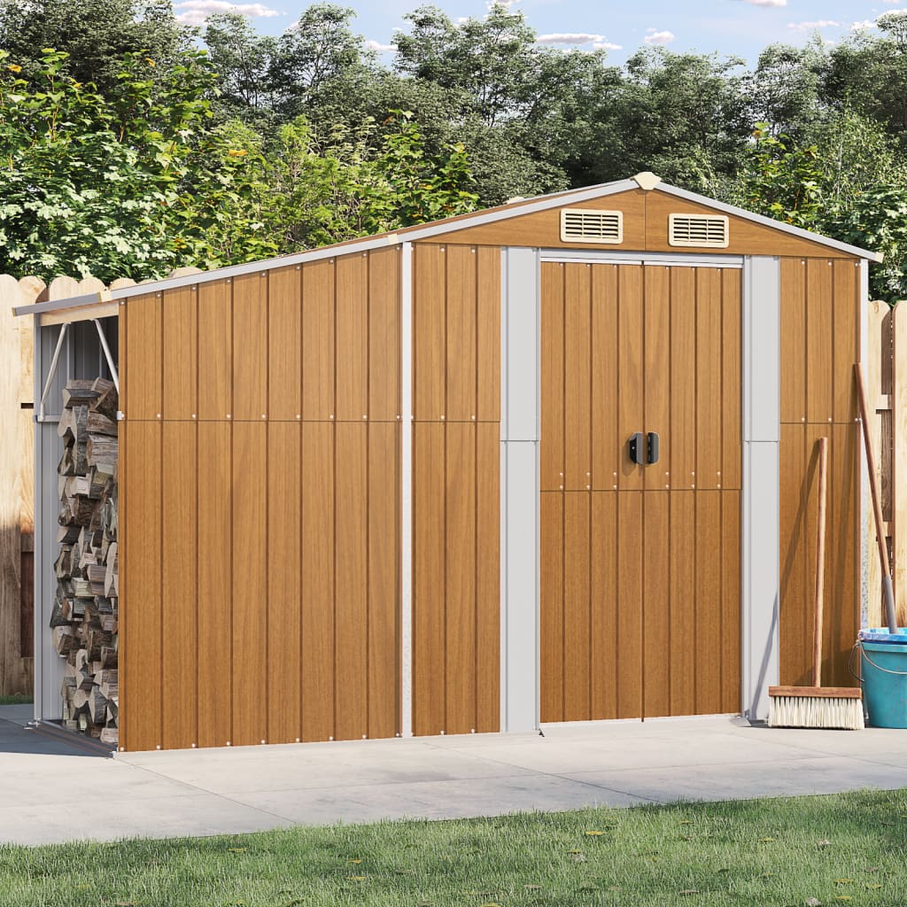 Vidaxl Garden Shed 277x93x179 cm galvaniseret stålbrun