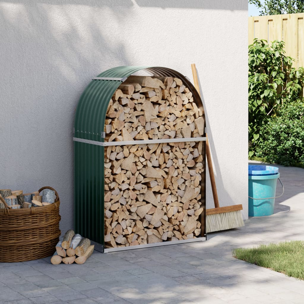 VIDAXL Firewood Storage 80x45x120 cm in acciaio zincato