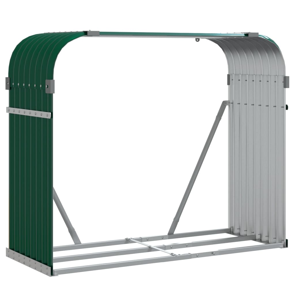 Vidaxl Firewood storage 120x45x100 cm Galvanized Steel Green