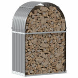 Vidaxl Firewood Storage 80x45x120 cm grigio chiaro in acciaio