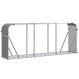 Almacenamiento de leña de Vidaxl 234x45x100 cm de acero galvanizado gris claro