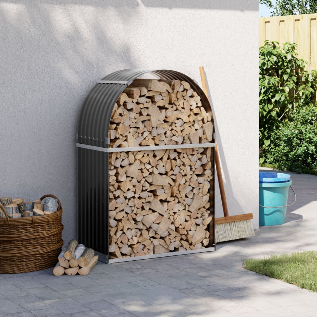 Archite Vidaxl Firewood 80X45X120 CM Galvanized Steel Antracite