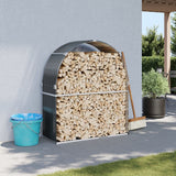 Vidaxl Firewood Lagerung 120x44x140 cm galvaniséiert Stol Anthracit