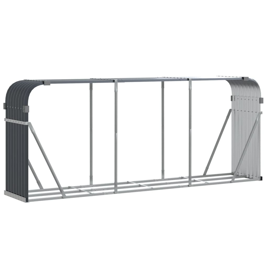 VidaXL Firewood storage 234x45x100 cm Galvanized Steel Anthracite