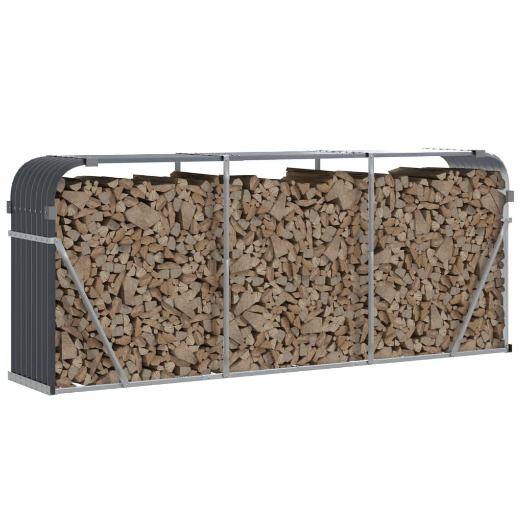 VidaXL Firewood storage 234x45x100 cm Galvanized Steel Anthracite