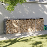 Vidaxl Firewood Storage 300x45x100 cm Antracite in acciaio zincato