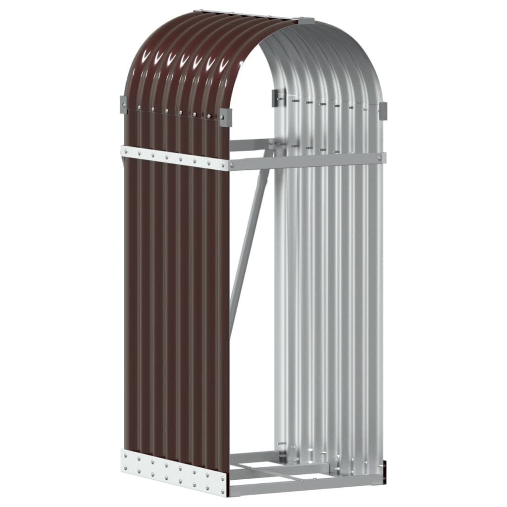 Stockage de bois de chauffage vidaxl 40x45x100 cm en acier galvanisé marron en acier