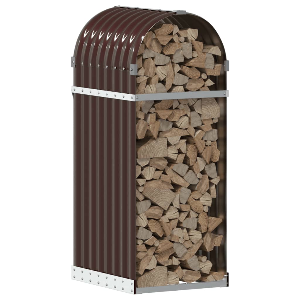 Stockage de bois de chauffage vidaxl 40x45x100 cm en acier galvanisé marron en acier