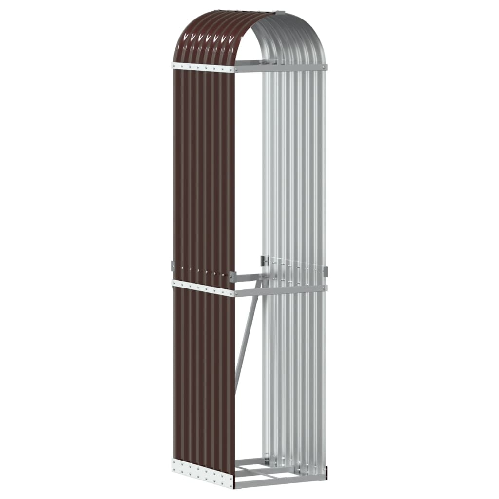 VidaXL Firewood storage 40x45x170 cm Galvanized Steel Brown