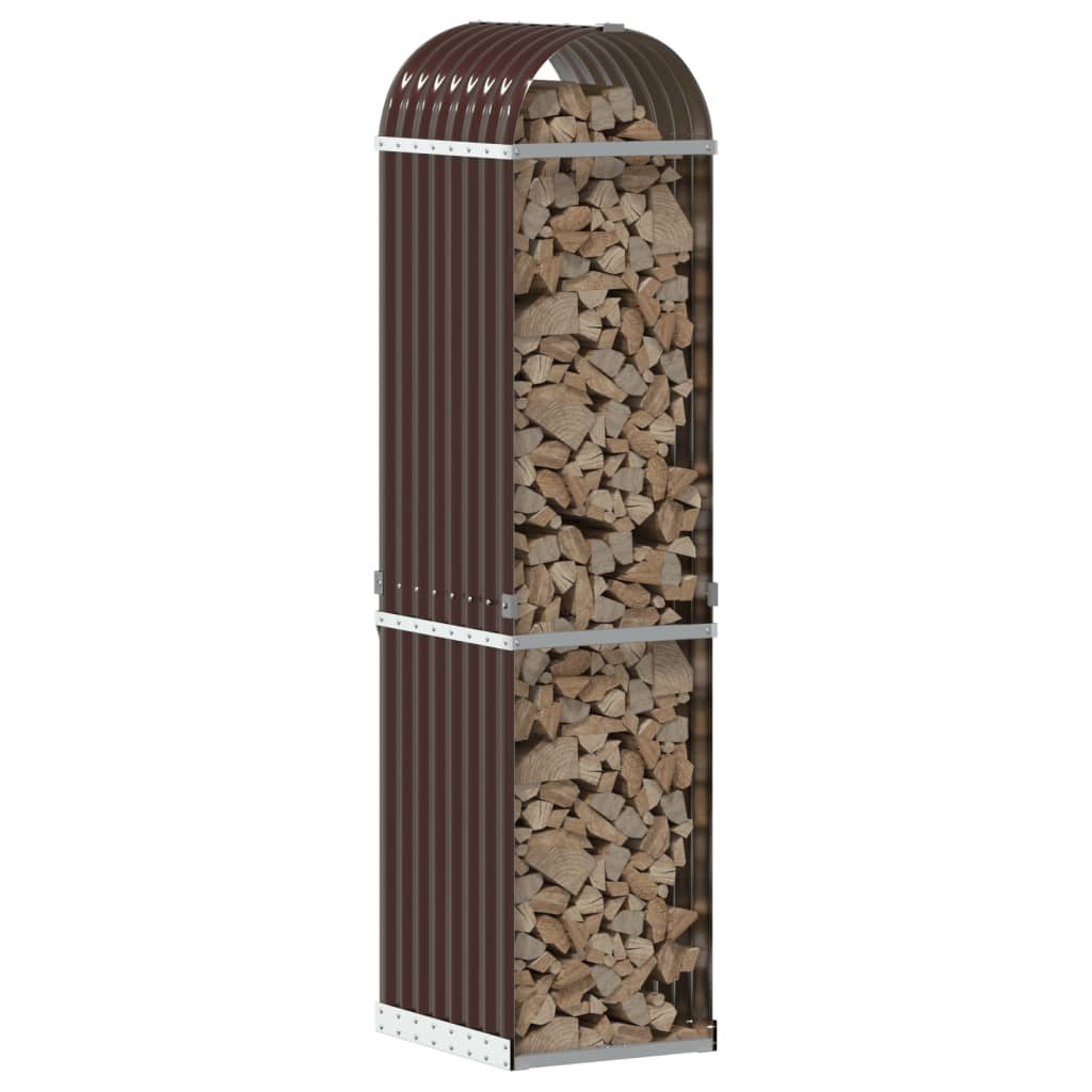 VidaXL Firewood storage 40x45x170 cm Galvanized Steel Brown