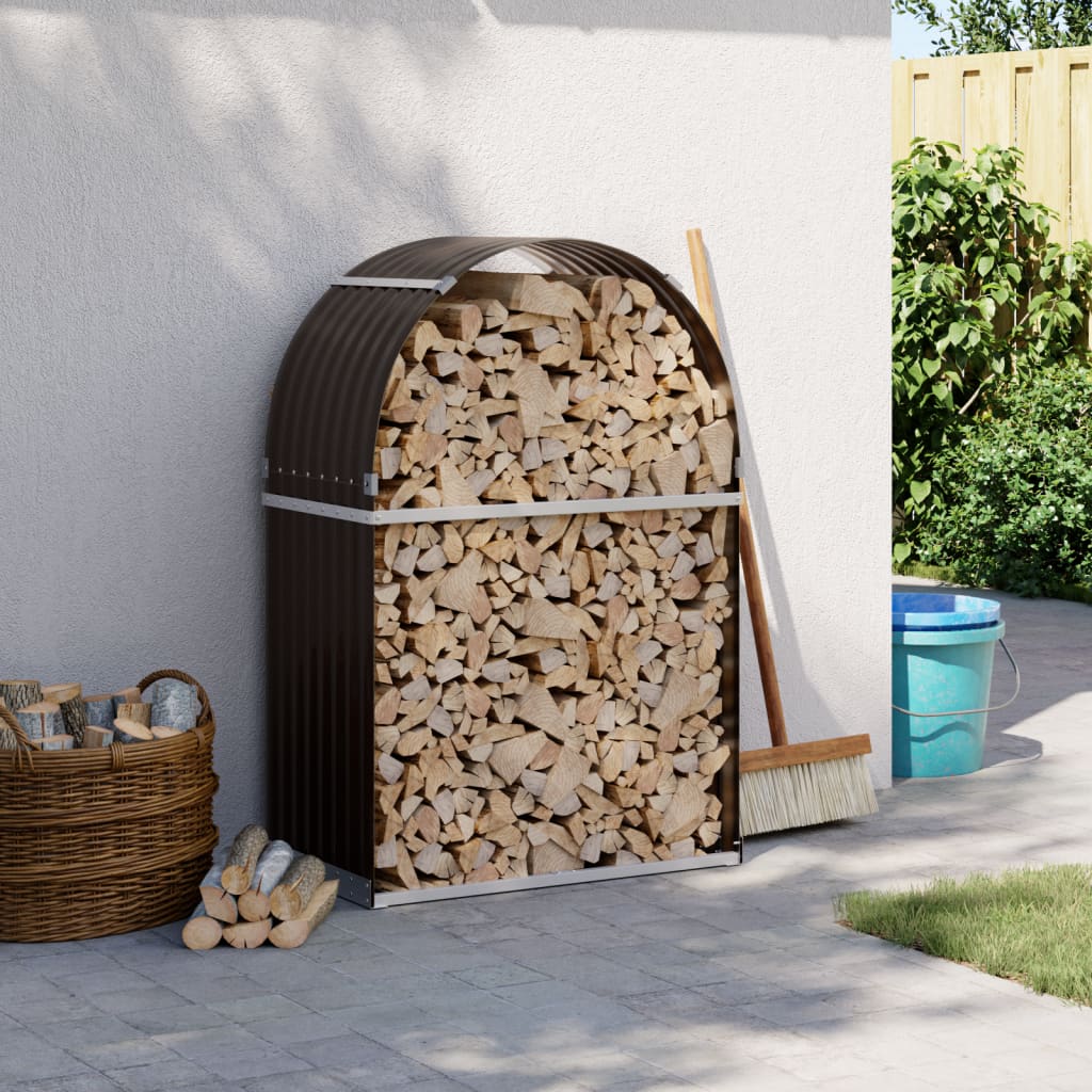 Vidaxl Firewood Storage 80x45x120 cm in acciaio zincato