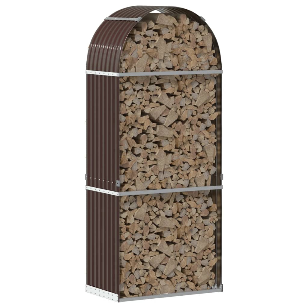 Vidaxl Firewood Storage 80x45x190 cm in acciaio zincato