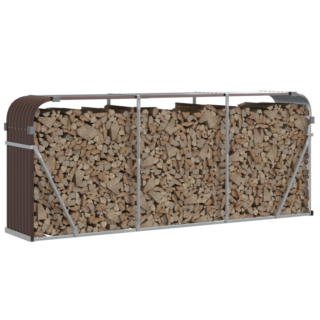 Bidaxl WAWood Storage 234x45x100 cm Galvanized Steel Brown