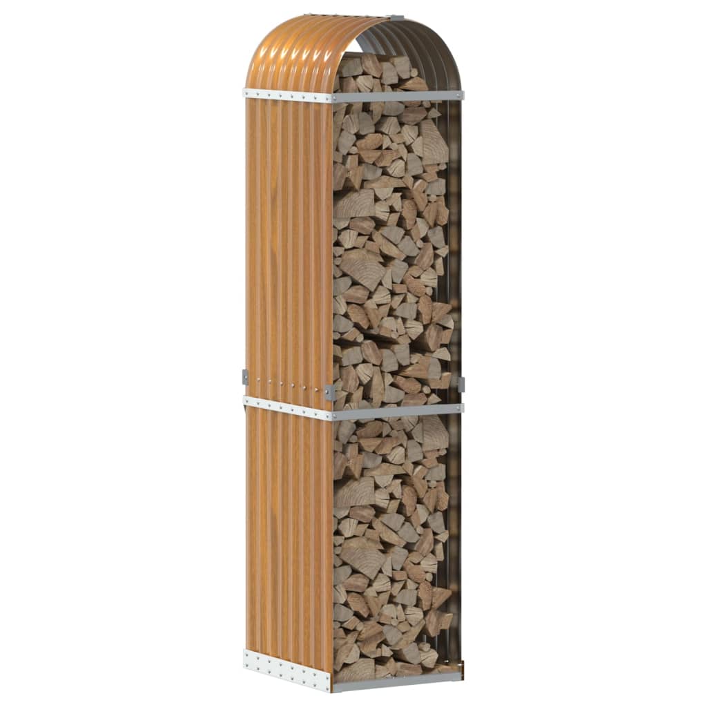 Vidaxl Firewood Storage 40x45x170 cm in acciaio zincato in acciaio chiaro