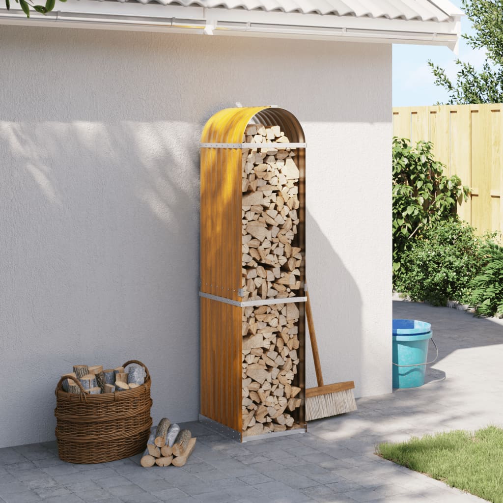 Vidaxl Firewood Storage 40x45x170 cm in acciaio zincato in acciaio chiaro