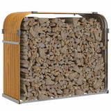 Stockage de bois de chauffage Vidaxl 120x45x100 cm en acier galvanisé brun clair