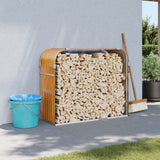 Stockage de bois de chauffage Vidaxl 120x45x100 cm en acier galvanisé brun clair