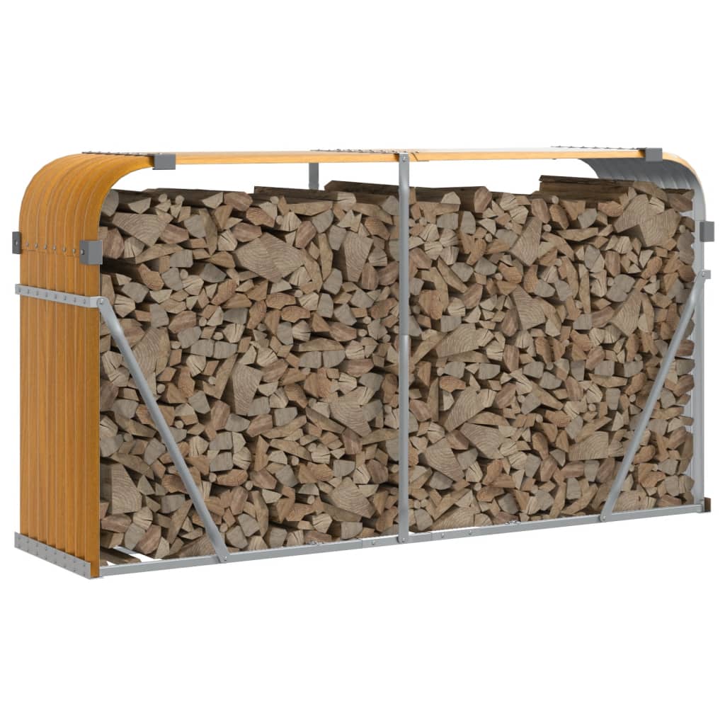 Vidaxl Firewood Storage 180x45x100 cm in acciaio zincato in acciaio chiaro