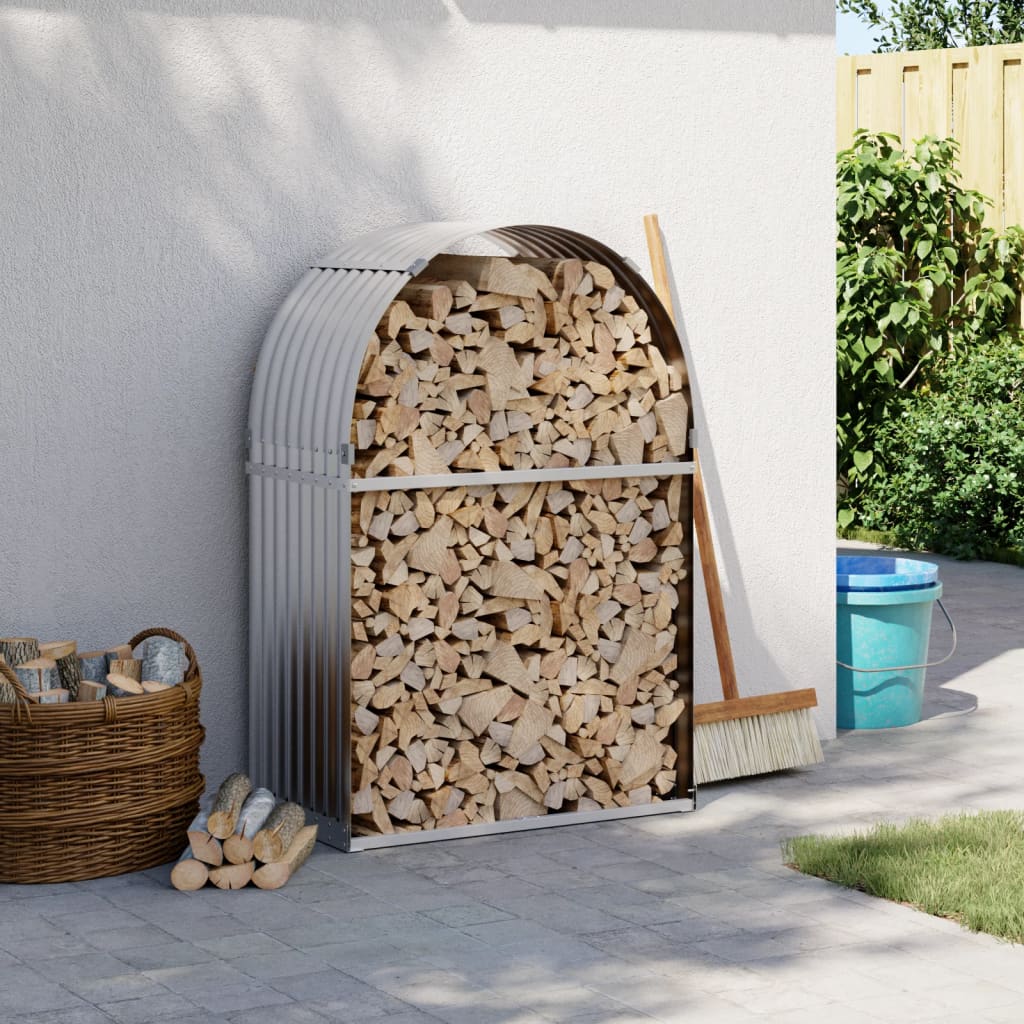 Vidaxl Firewood Storage 80x45x120 cm in acciaio zincato colorato