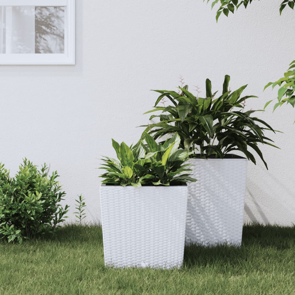 Vidaxl -planerare med avtagbar bakrattan ser 21 32 L PP White