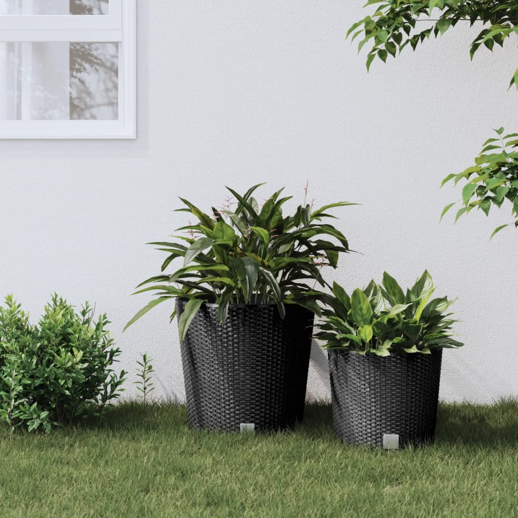 Vidaxl Planter Skvenibable Bak Rattan Look 35 37,5 l Pp antracit