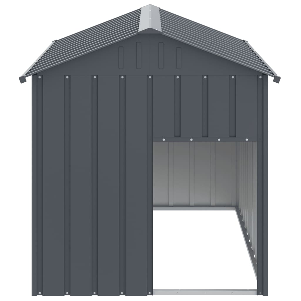 Vidaxl dog loft with roof 117x153x123 cm galvanized steel anthracite