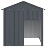 Vidaxl dog loft with roof 117x103x123 cm galvanized steel anthracite