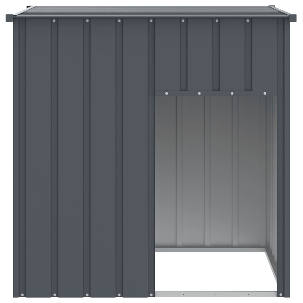 Vidaxl dog loft with roof 110x103x109 cm galvanized steel anthracite