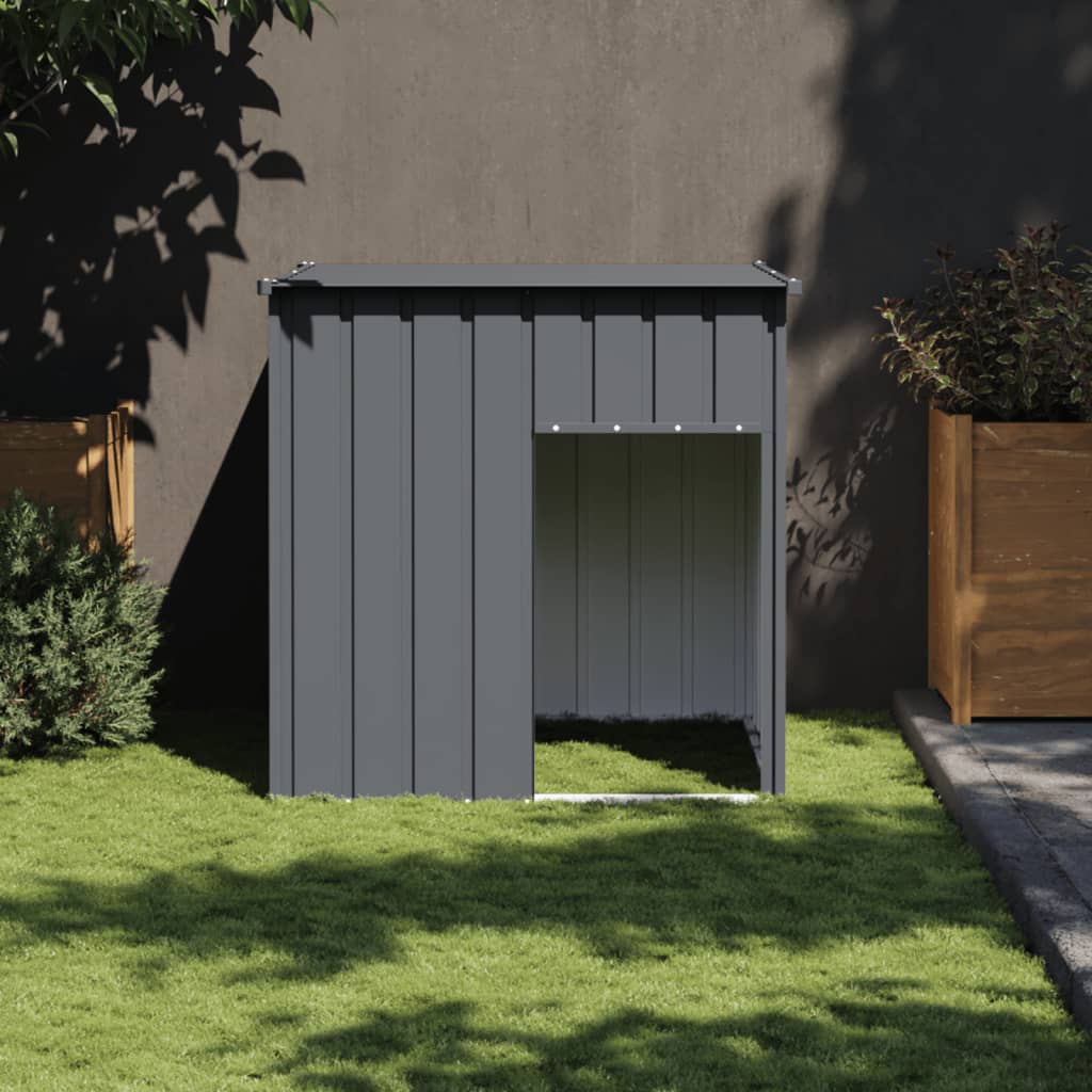 Vidaxl dog loft with roof 110x103x109 cm galvanized steel anthracite