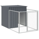 Vidaxl dog loft with roof 110x201x110 cm galvanized steel anthracite