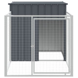 Vidaxl dog loft with roof 110x201x110 cm galvanized steel anthracite