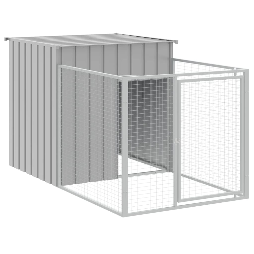 Vidaxl dog loft with roof 110x201x110 cm galvanized steel gray