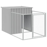 Vidaxl dog loft with roof 110x201x110 cm galvanized steel gray