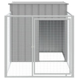 Vidaxl dog loft with roof 110x201x110 cm galvanized steel gray