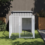 Vidaxl dog loft with roof 110x201x110 cm galvanized steel gray