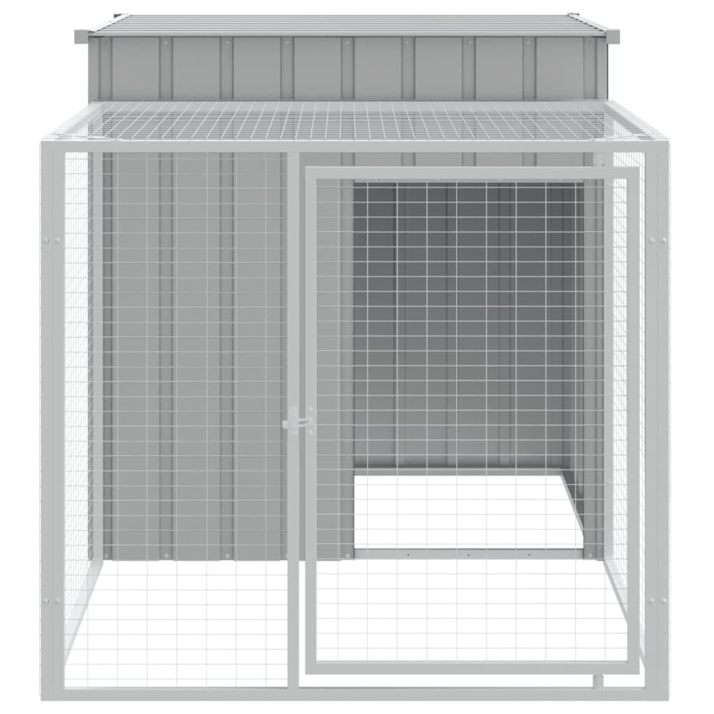 Vidaxl Chicken Coop con Run 110x201x110 cm grigio galvanizzato