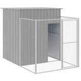 Vidaxl dog loft with run 165x251x181 cm galvanized steel gray