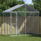 Vidaxl Dog Kennel with roof 3x1.5x2.5 m Galvanized steel silver