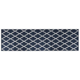 VidaXL Buitenkleed omkeerbaar 80x250 cm marineblauw en wit