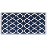 VidaXL Buitenkleed omkeerbaar 80x150 cm marineblauw en wit