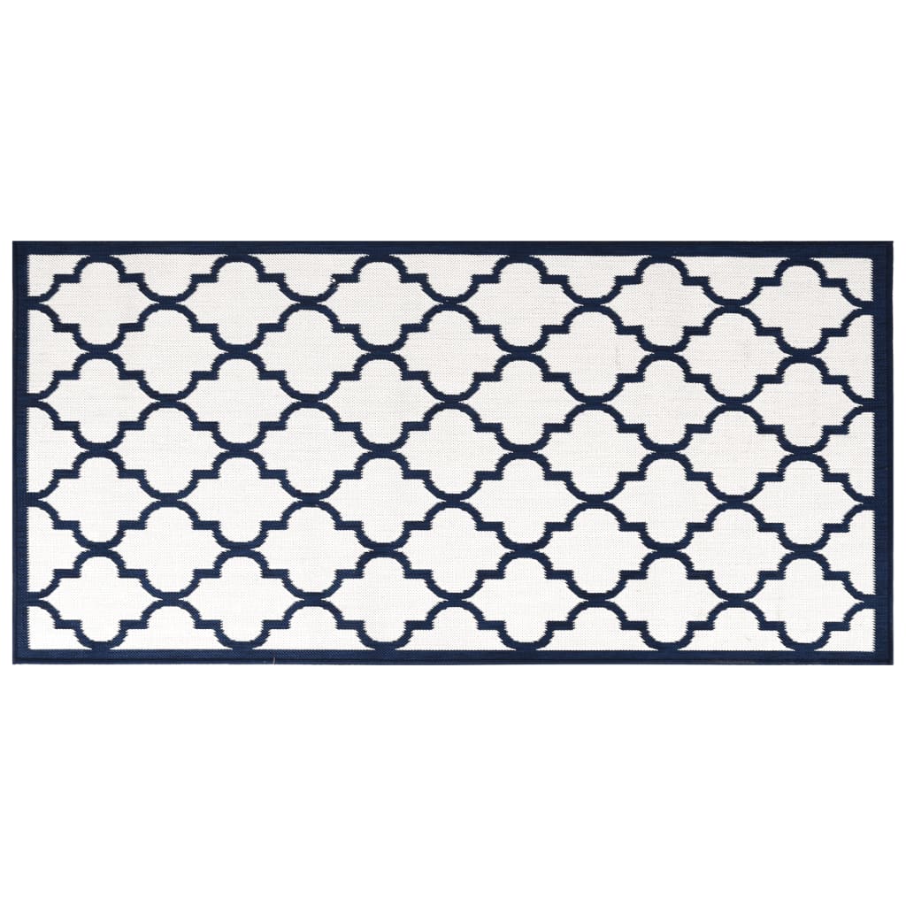 Vidaxl Outdoor Rug Reverzibilní 100x200 cm Navy Blue and White