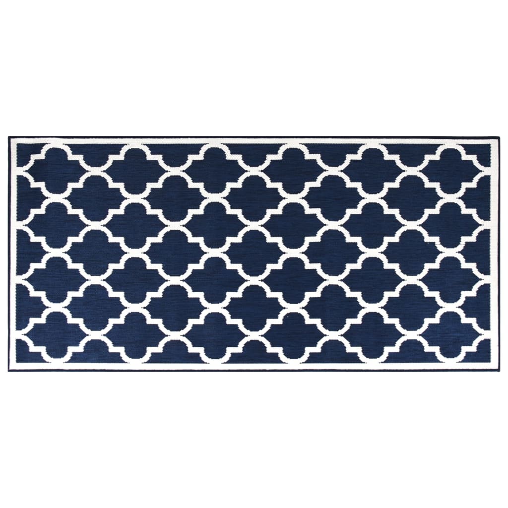 Vidaxl Outdoor Rug Reverzibilní 100x200 cm Navy Blue and White