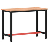 Vidaxl Workbench 115x55x81,5 cm Pevné bukové dřevo a kov