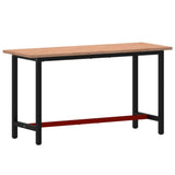 Vidaxl Workbench 150x55x81,5 cm Bois de hêtre et métal