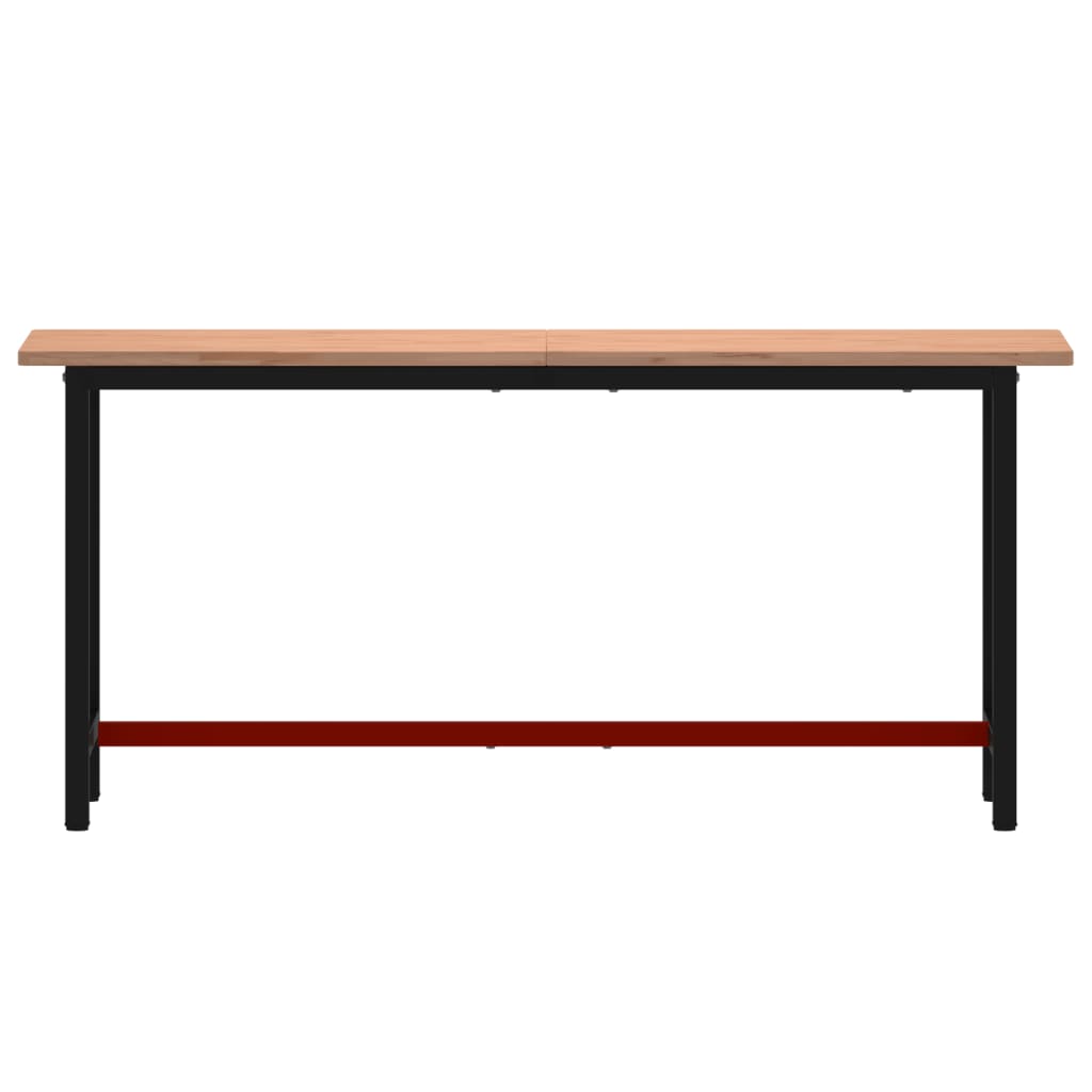 Vidaxl Workbench 180x55x81.5 cm Solid beech wood and metal