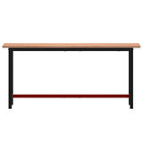 Vidaxl Workbench 180x55x81.5 cm de madera de haya sólida y metal