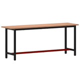 Vidaxl Workbench 200x55x81,5 cm Solid Beech Wood and Metal