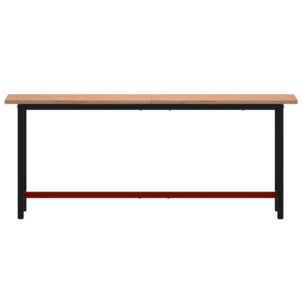 Vidaxl Workbench 200x55x81.5 cm Solid beech wood and metal