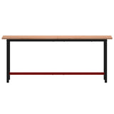 Vidaxl Workbench 200x55x81,5 cm Solid Beech Wood and Metal