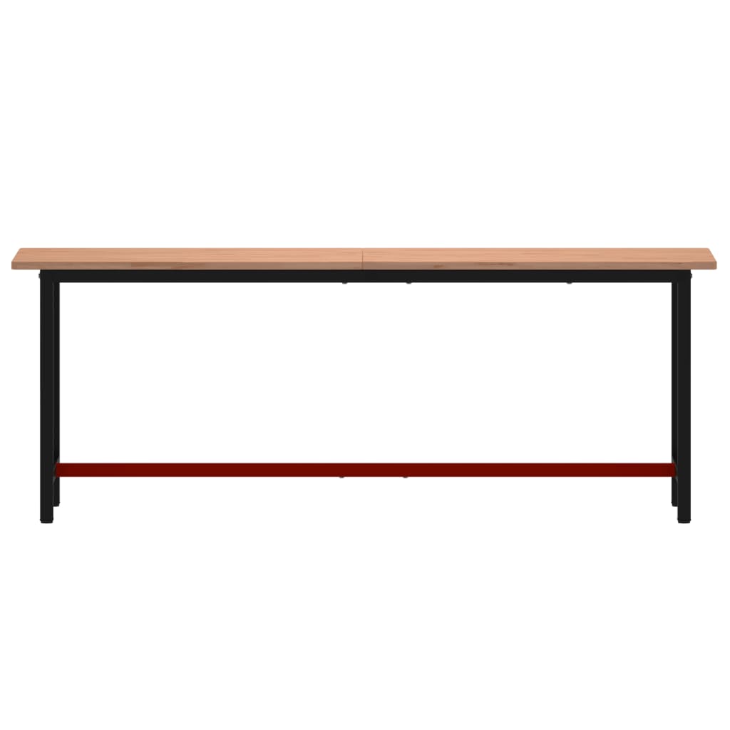 Vidaxl Workbench 220x55x81,5 cm Pevné bukové dřevo a kov